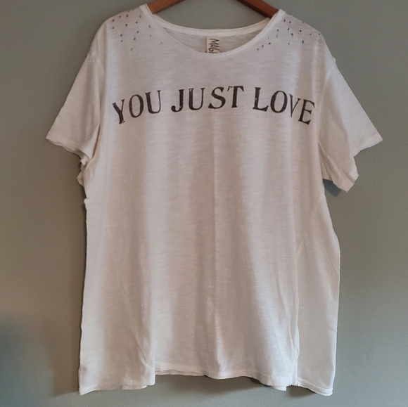 Magnolia Pearl Distressed You Just Love Boyfriend Tee